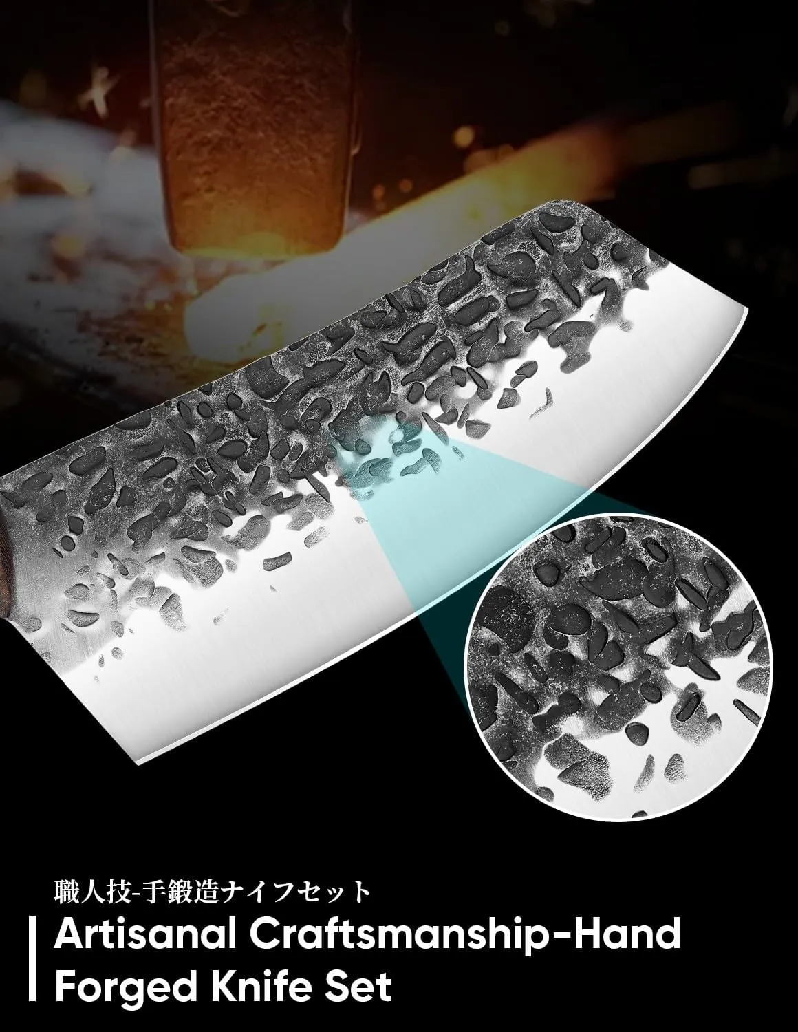 DRAGON RIOT Chef Butcher Knife Set for Meat Cutting with Roll Bag, 12 PCS Japanese Forged Chef Knives Set for Men and Women Gift for Men