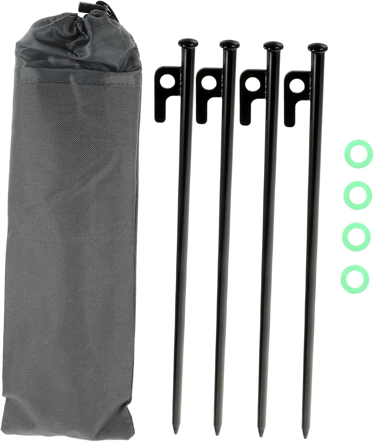 Durable Steel Tent Pegs Camping Tent Stakes Set 9pcs Heavy Duty Stakes with Aluminum Tips Windproof Canopy Floor Nails