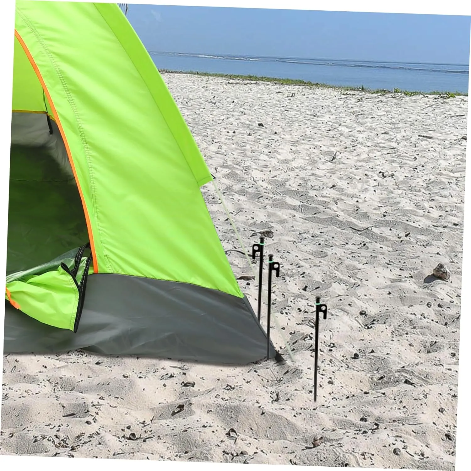 Durable Steel Tent Pegs Camping Tent Stakes Set 9pcs Heavy Duty Stakes with Aluminum Tips Windproof Canopy Floor Nails