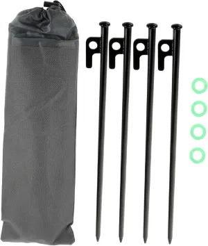 Durable Steel Tent Pegs Camping Tent Stakes Set 9pcs Heavy Duty Stakes with Aluminum Tips Windproof Canopy Floor Nails