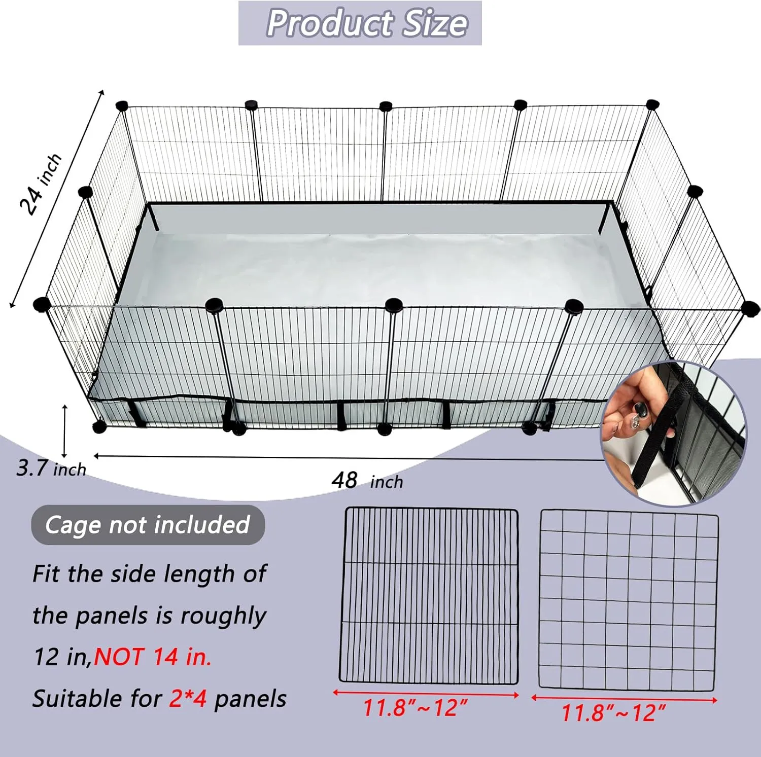 DZWLKJ Guinea Pig Cage Liner Tarp Bottom Waterproof and Washable Base Also for Rabbits, Bunny, Chinchesillas, Hedgehog, Ferrets and Other Small Animals(24x48 inches)