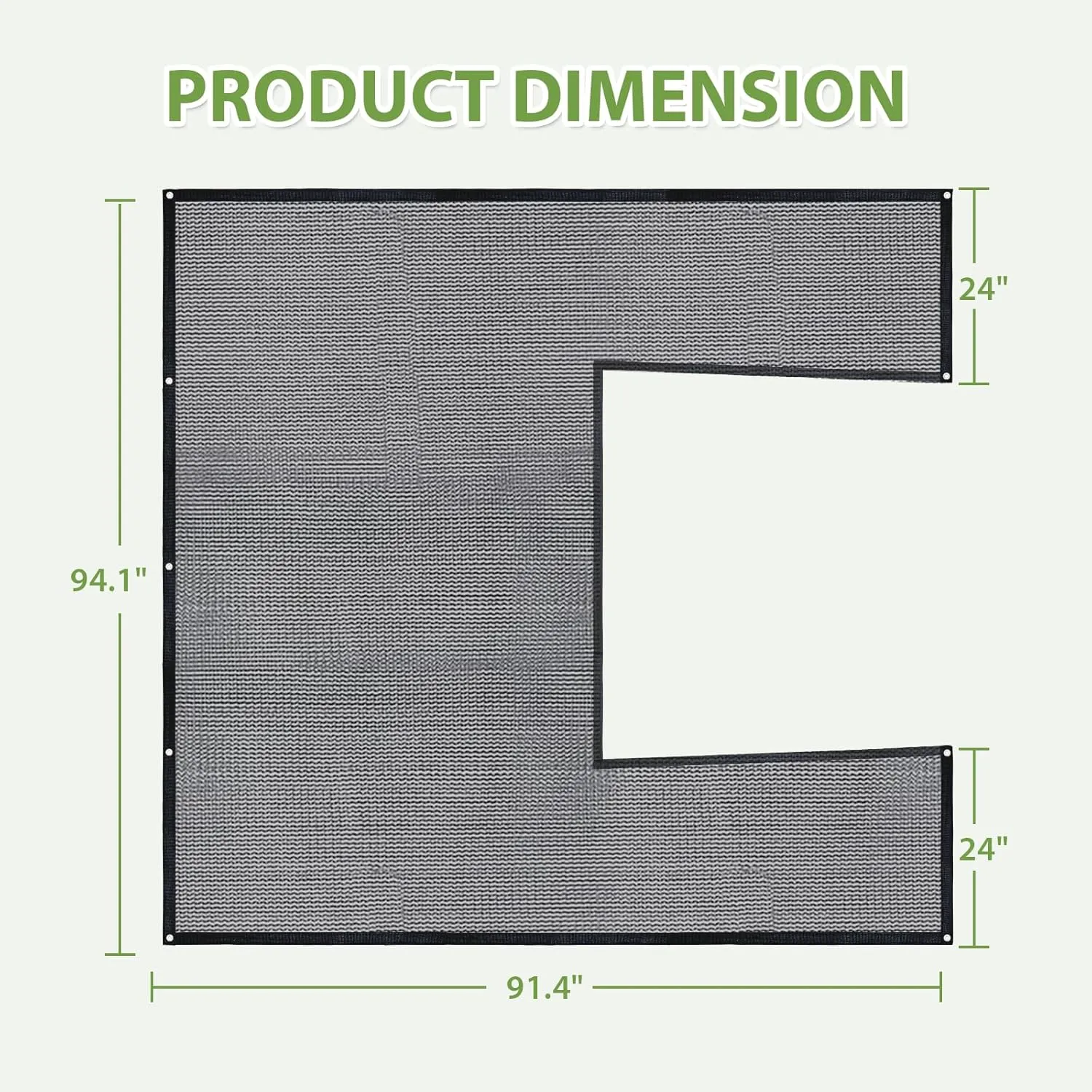 EAGLE PEAK 50 Percent UV Protection Plant Shade Cloth Black Tarp for EAGLE PEAK 6.7x7.8x7.7 ft Wood Greenhouse, Black