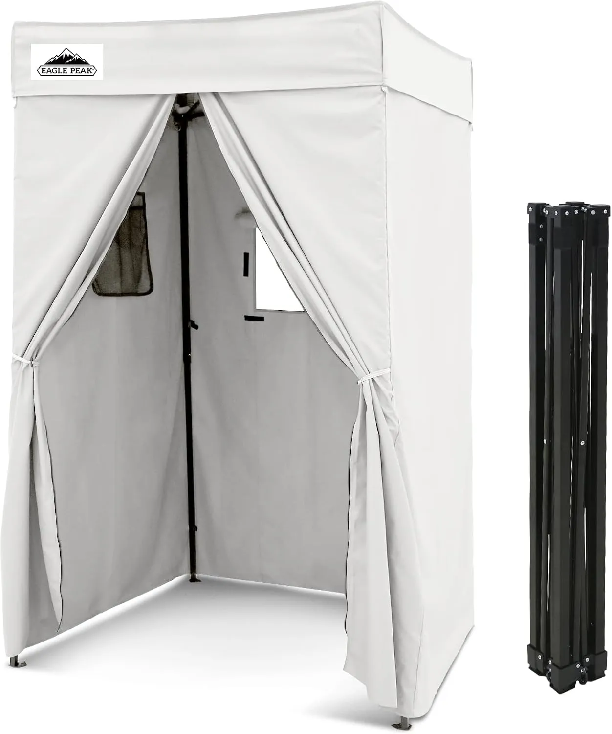EAGLE PEAK Flex Compact 4x4 Pop-up Canopy Changing Room, Portable Privacy Dressing Room for Indoor Fashion Photoshoots, Camping, or Pool, White