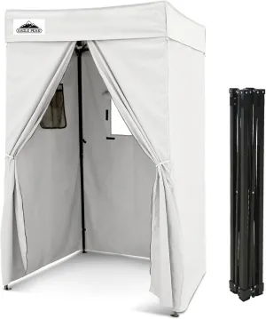 EAGLE PEAK Flex Compact 4x4 Pop-up Canopy Changing Room, Portable Privacy Dressing Room for Indoor Fashion Photoshoots, Camping, or Pool, White