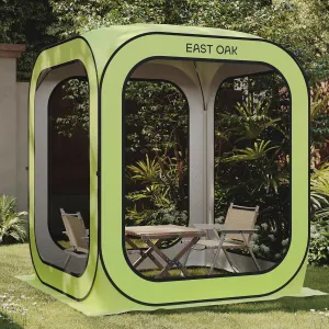 EAST OAK Screen House Tent Pop-Up, Portable Screen Room Canopy Instant Screen Tent 6 x 6 FT with Carry Bag for Patio, Backyard, Deck & Outdoor Activities, Light Green