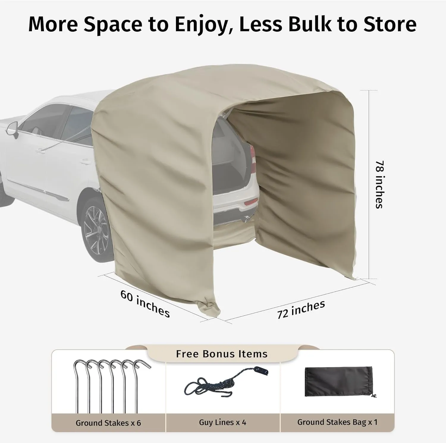 East Oak SUV Tailgate Tent Extension | Camping Shade for SUV, Truck & Hatchback | Windproof & Waterproof Canopy for Outdoor Adventures | Designed for 12x12 FT East Oak Camping Tent