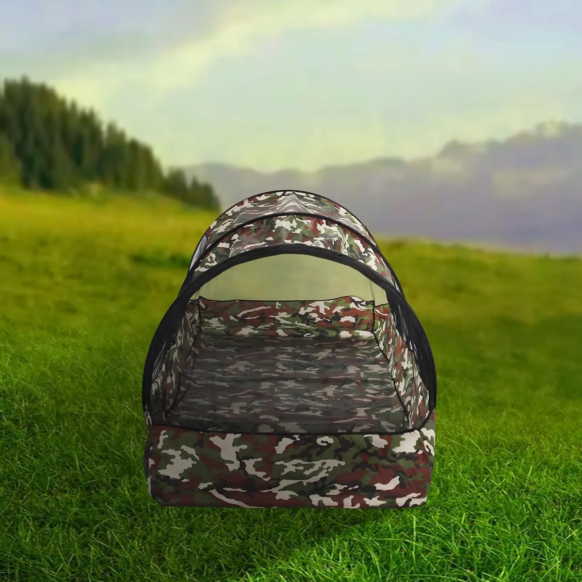 ele ELEOPTION Portable Camping Tent for Camping Hiking Backpacking Hunting Travel Outdoor XL Size Foldable Pop-Up Mosquito Sleeping Net Mesh Protection