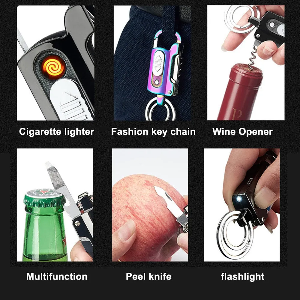 Electronic Lighter Keychain Wine