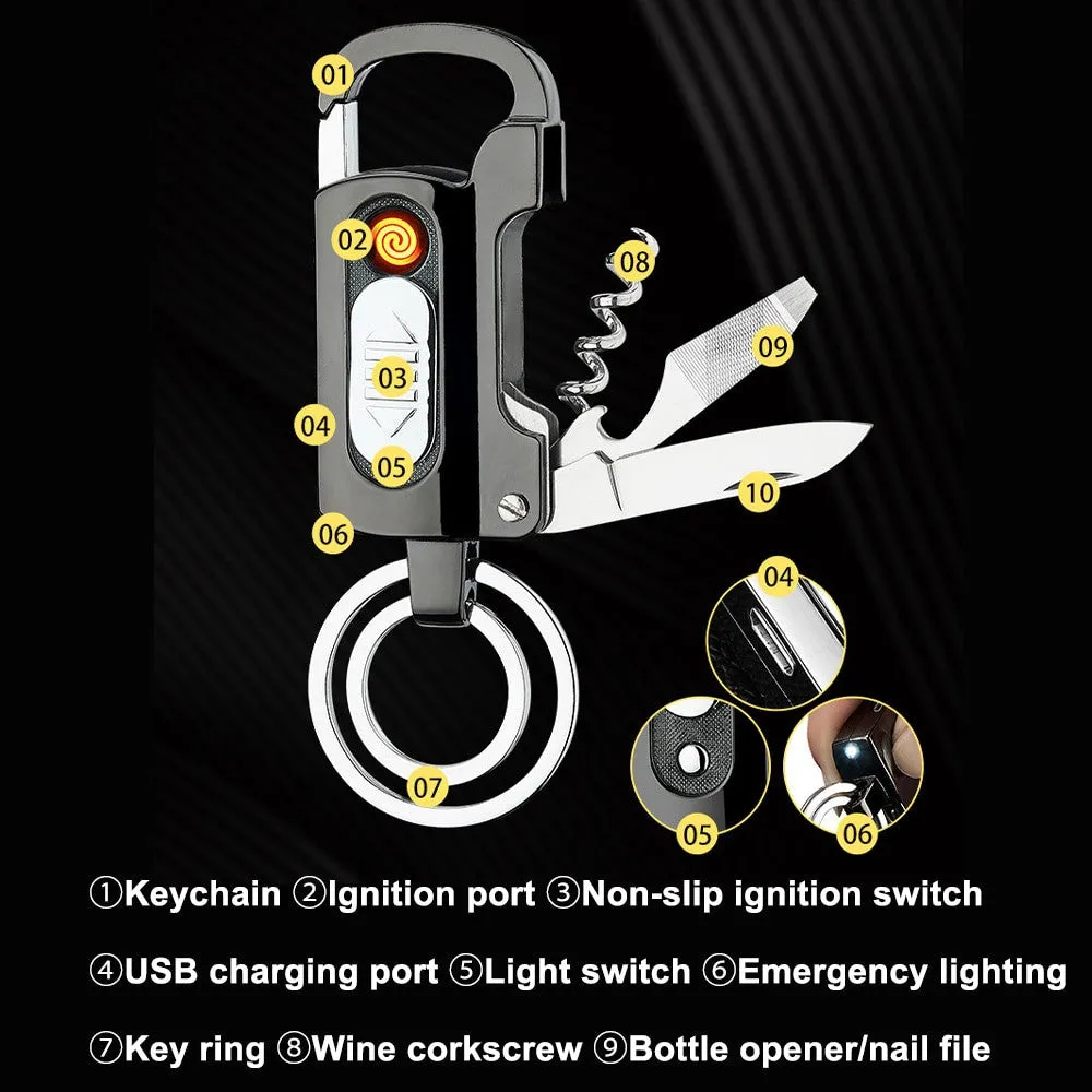 Electronic Lighter Keychain Wine