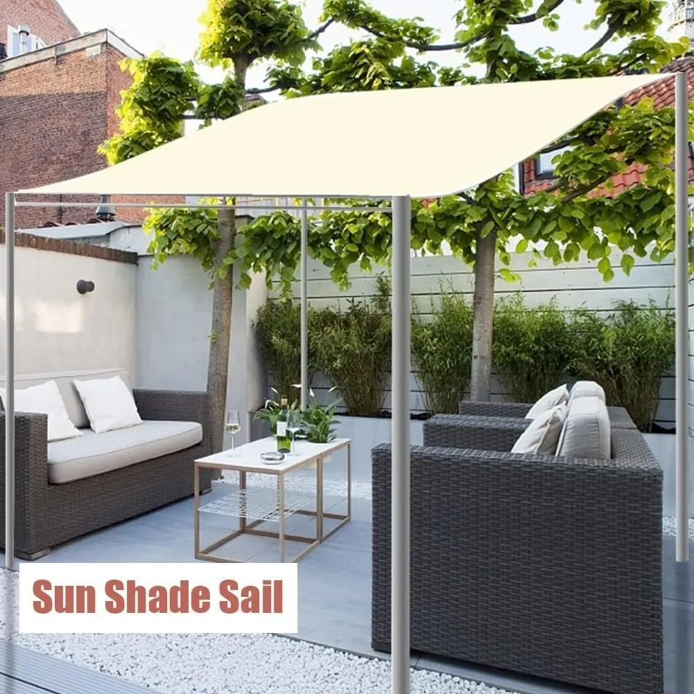 [Ellniges]【Multi-Size Canopy Cover】 300D Oxford Fabric Waterproof Tarp, UV Tent Roof Replacement for Outdoor Shade, Easy Setup with Buckles (Beige, Saudi Family Use)