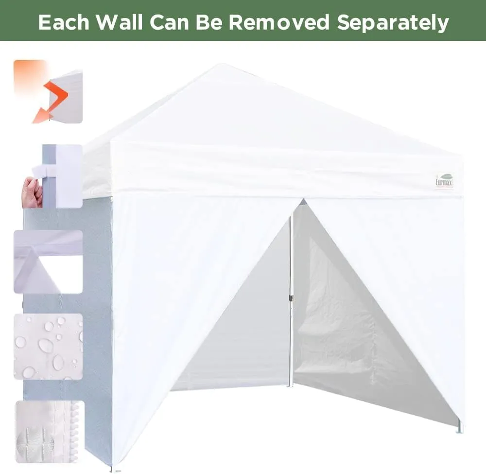 Eurmax USA Full Zippered Walls for 10x10 Easy Pop Up Canopy Tent,4 Walls ONLY(Brown)