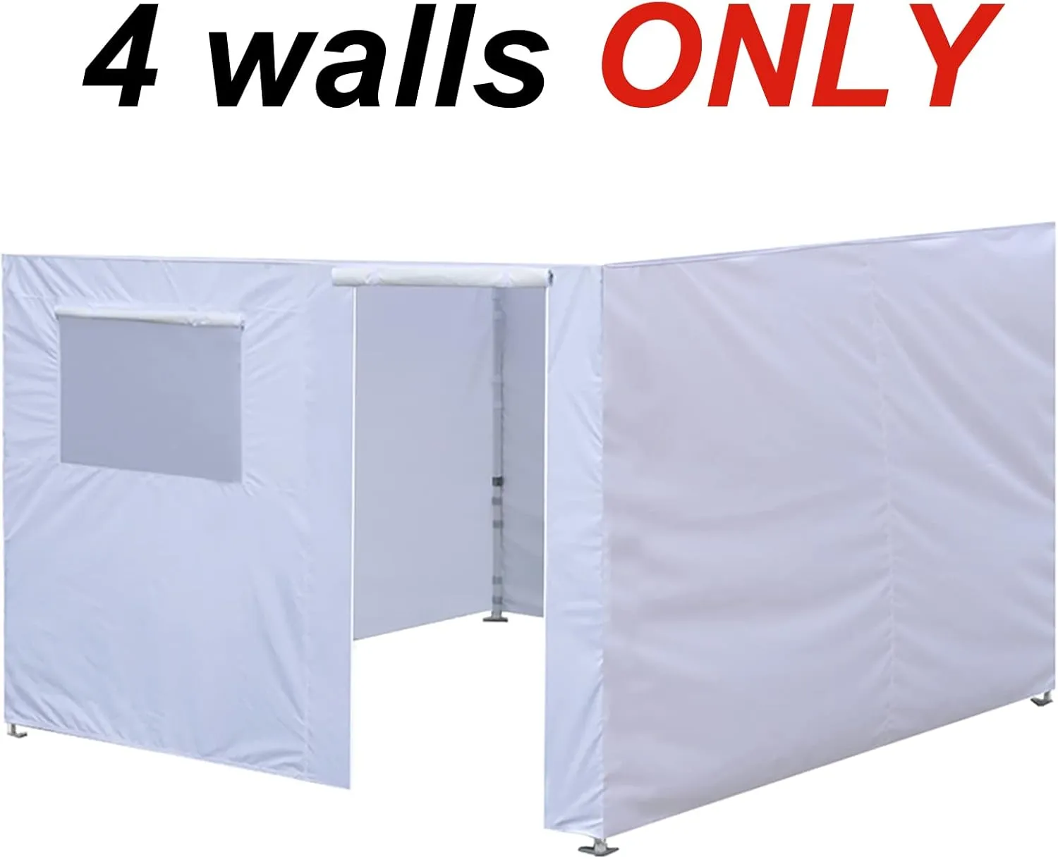 Eurmax USA Instant Sunwall Full Zippered Walls for 10 x 10 Easy Pop Up Canopy Tent,Enclosure Sidewall Kit with Roller Up Mesh Window and Door 4 Walls ONLY,NOT Including Frame and Top（Khaki）
