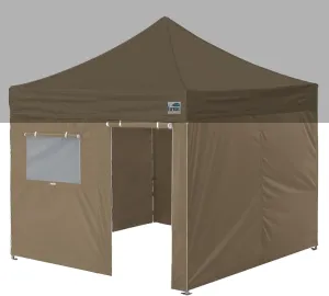 Eurmax USA Instant Sunwall Full Zippered Walls for 10 x 10 Easy Pop Up Canopy Tent,Enclosure Sidewall Kit with Roller Up Mesh Window and Door 4 Walls ONLY,NOT Including Frame and Top（Khaki）