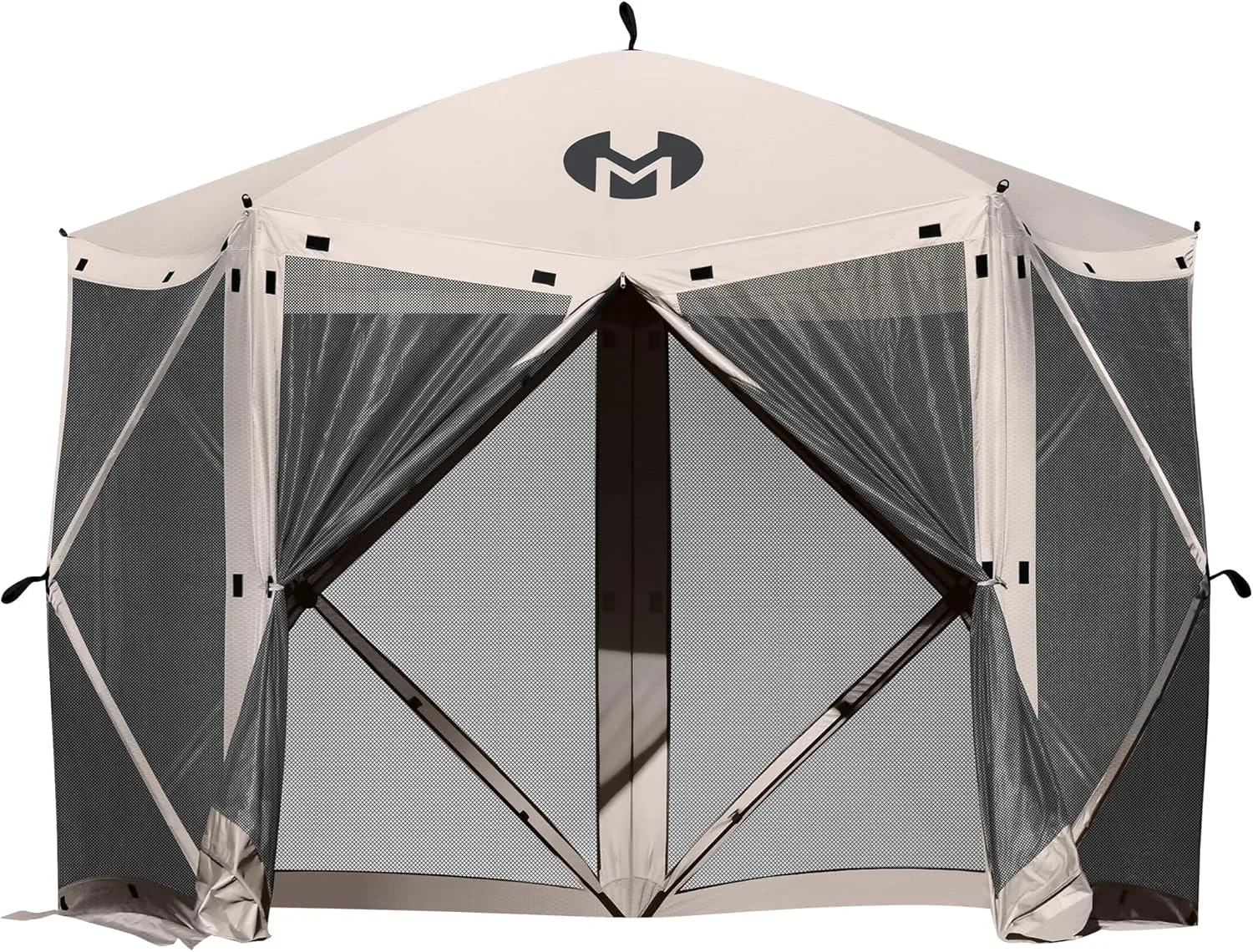Exacme Portable Gazebo Pop up Tent for Camping, Outdoor Four Sides Pop-up Clam Screen Tent with Canopy Shelter, 1024 (5PC, Light Brown)