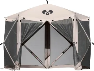 Exacme Portable Gazebo Pop up Tent for Camping, Outdoor Four Sides Pop-up Clam Screen Tent with Canopy Shelter, 1024 (5PC, Light Brown)