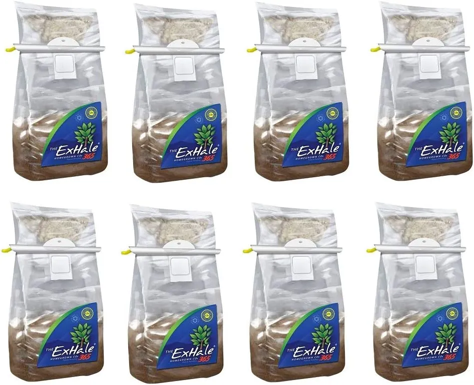 Exhale Homegrown CO2 365 - Self-Activated Bag for Grow Rooms & Tents - Great for Indoor Grow Rooms - CO2 for Grow Tents - 4lbs. (8 Pack)