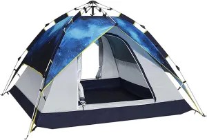 Family 3-4 Persons Pop Up Tent for Camping Hiking with Sun Protection Instantly in Seconds Portable Automatic Waterproof Sun Shelter for Outdoor Camping,Hiking,Climbing,Fishing (Color : B) (C)