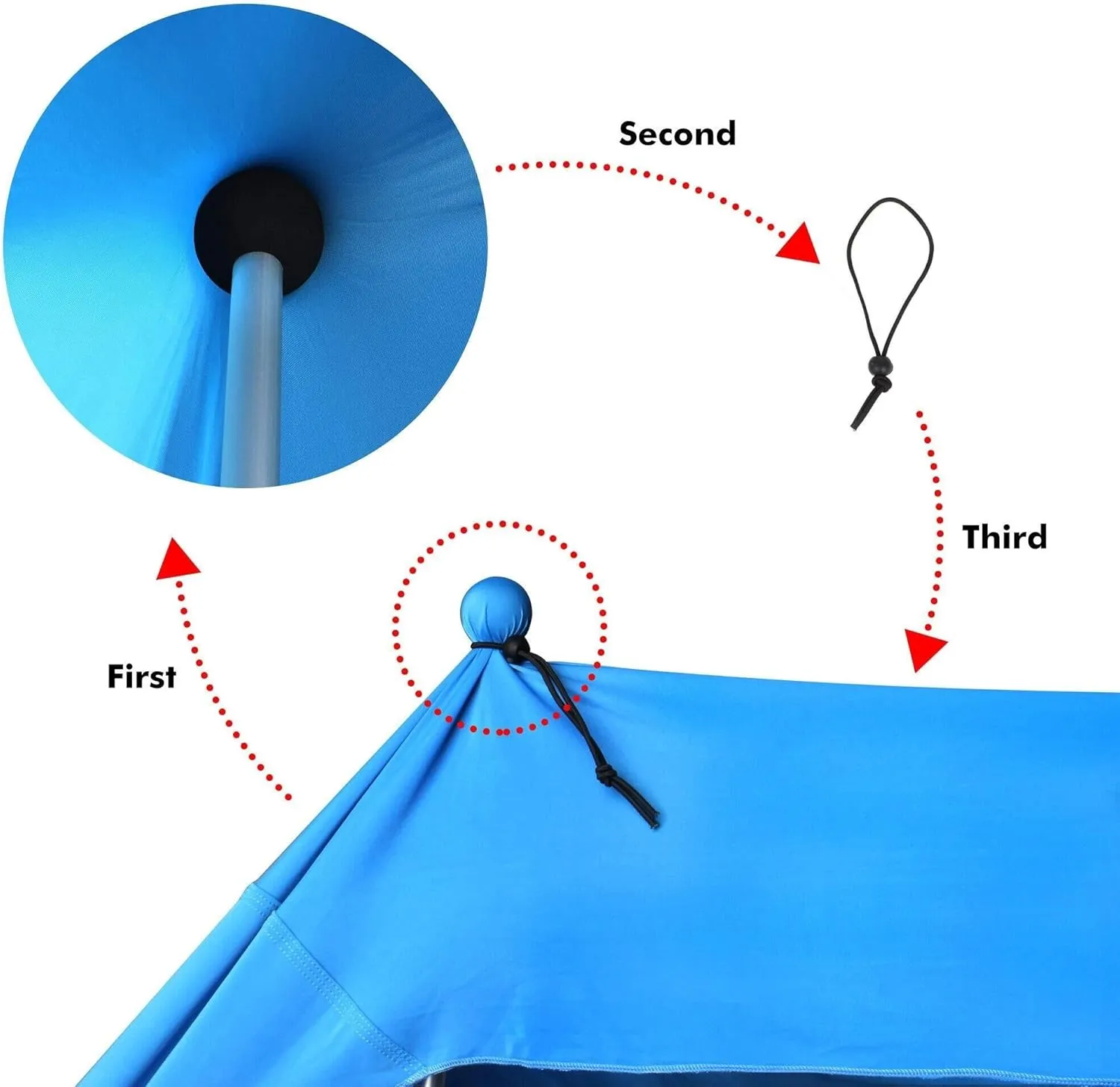 Family Beach Tent Canopy Sun Shade, Pop Up Grande Beach Tent with 4 Stability Poles, UPF 50  Sun Protection, Water-Resistant, Portable Carry Bag, 10'x10' Large Size, for Outdoor Picnics, Beach Days, a