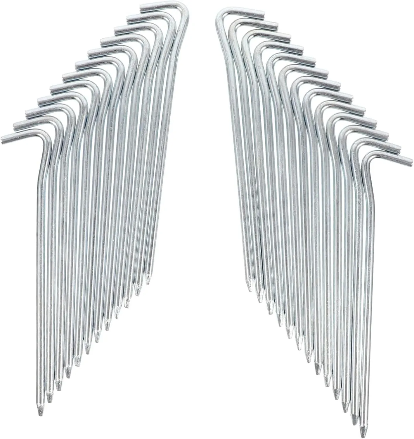FAVOMOTO 25pcs Heavy Duty Metal Tent Stakes for Camping Galvanized Iron Tent Pegs for Gazebos and Groundsheets Wind Resistant and Durable