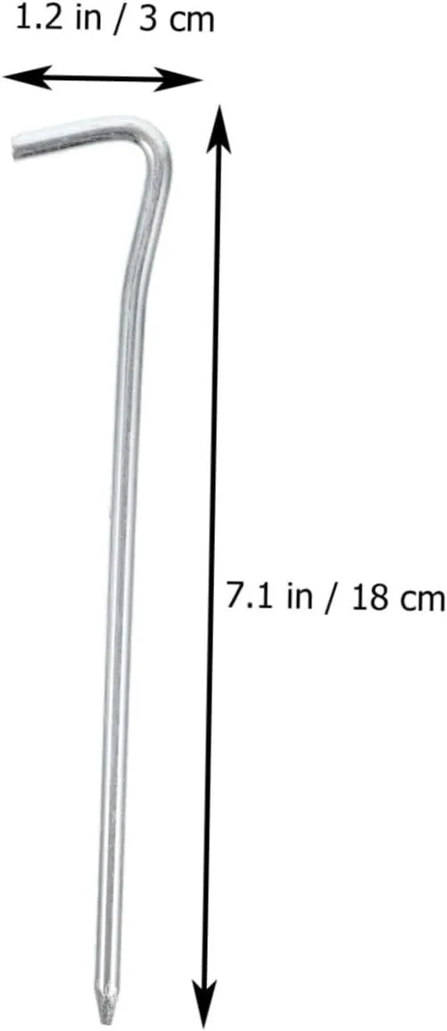 FAVOMOTO 25pcs Heavy Duty Metal Tent Stakes for Camping Galvanized Iron Tent Pegs for Gazebos and Groundsheets Wind Resistant and Durable