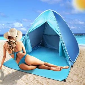 FBSPORT Beach Tent,Portable Pop Up Beach Shade, UPF 50  Sun Shelter Instant Tent Umbrella Baby Canopy Cabana with Carry Bag