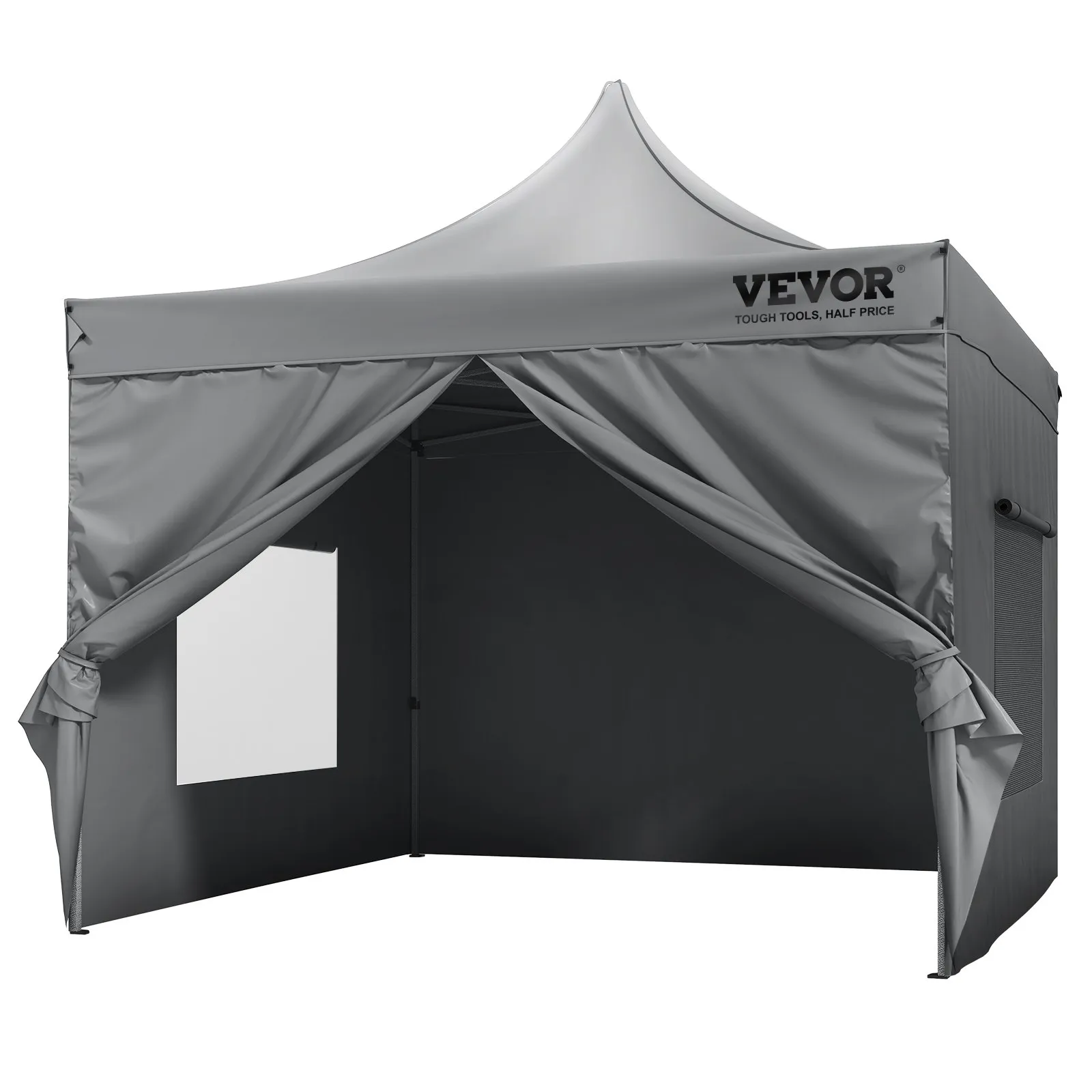 (FINAL PRICES ARE LOWER ON OUR SITE!) VEVOR 10x10 FT Pop up Canopy with Removable Sidewalls, Instant Canopies Portable Gazebo & Wheeled Bag, UV Resistant Waterproof, Enclosed Canopy Tent for Outdoor Events, Patio, Backyard, Party, Camping