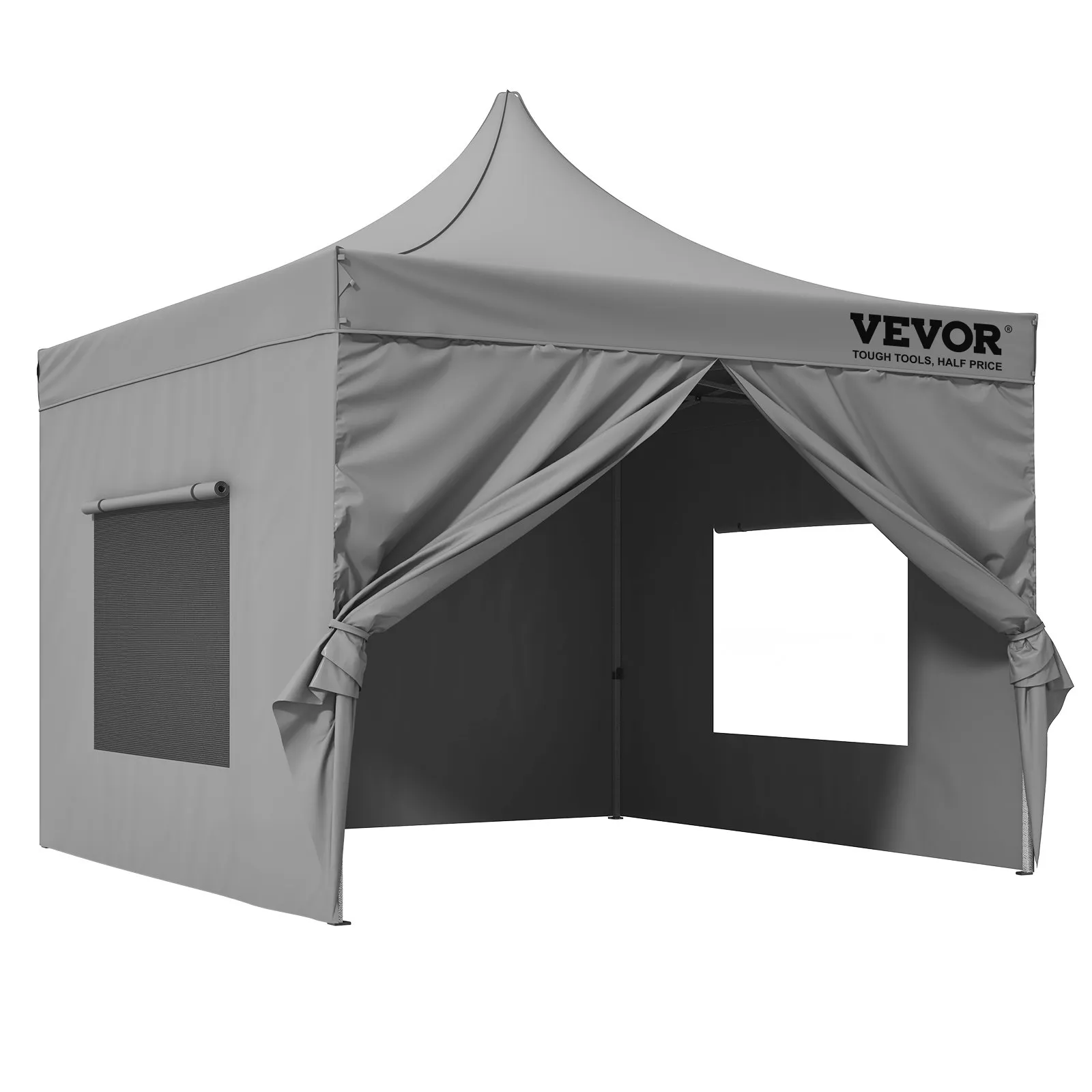 (FINAL PRICES ARE LOWER ON OUR SITE!) VEVOR 10x10 FT Pop up Canopy with Removable Sidewalls, Instant Canopies Portable Gazebo & Wheeled Bag, UV Resistant Waterproof, Enclosed Canopy Tent for Outdoor Events, Patio, Backyard, Party, Camping