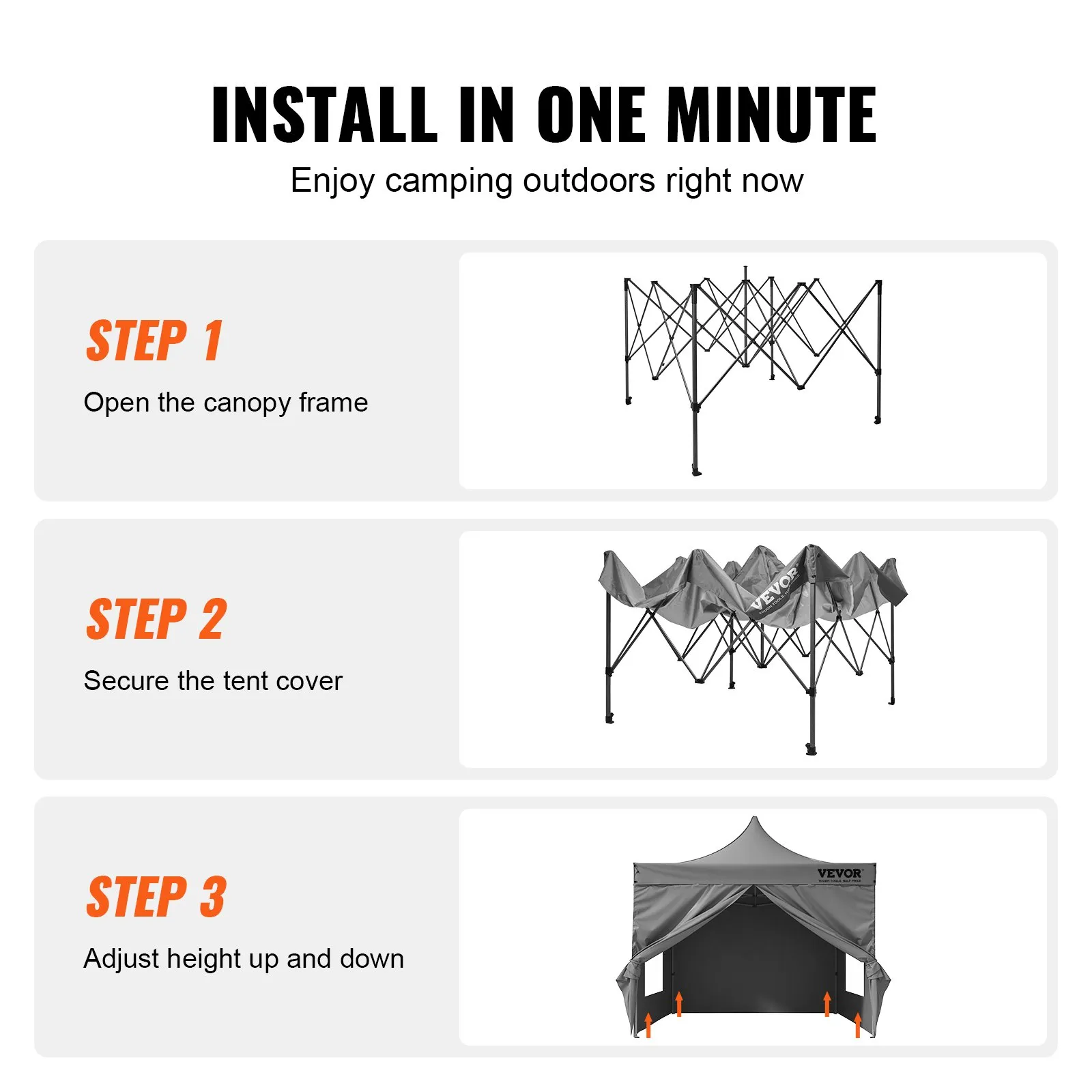 (FINAL PRICES ARE LOWER ON OUR SITE!) VEVOR 10x10 FT Pop up Canopy with Removable Sidewalls, Instant Canopies Portable Gazebo & Wheeled Bag, UV Resistant Waterproof, Enclosed Canopy Tent for Outdoor Events, Patio, Backyard, Party, Camping