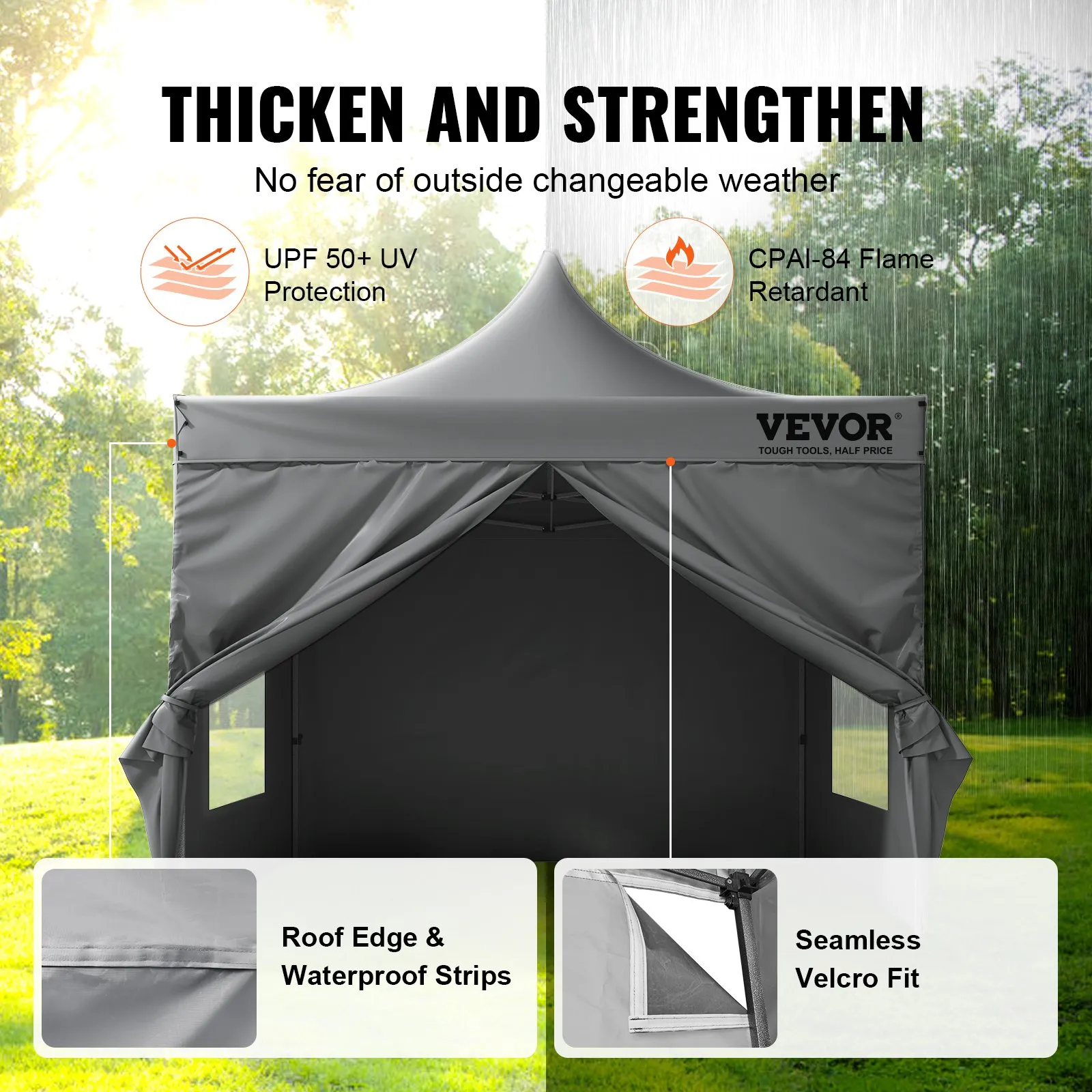 (FINAL PRICES ARE LOWER ON OUR SITE!) VEVOR 10x10 FT Pop up Canopy with Removable Sidewalls, Instant Canopies Portable Gazebo & Wheeled Bag, UV Resistant Waterproof, Enclosed Canopy Tent for Outdoor Events, Patio, Backyard, Party, Camping