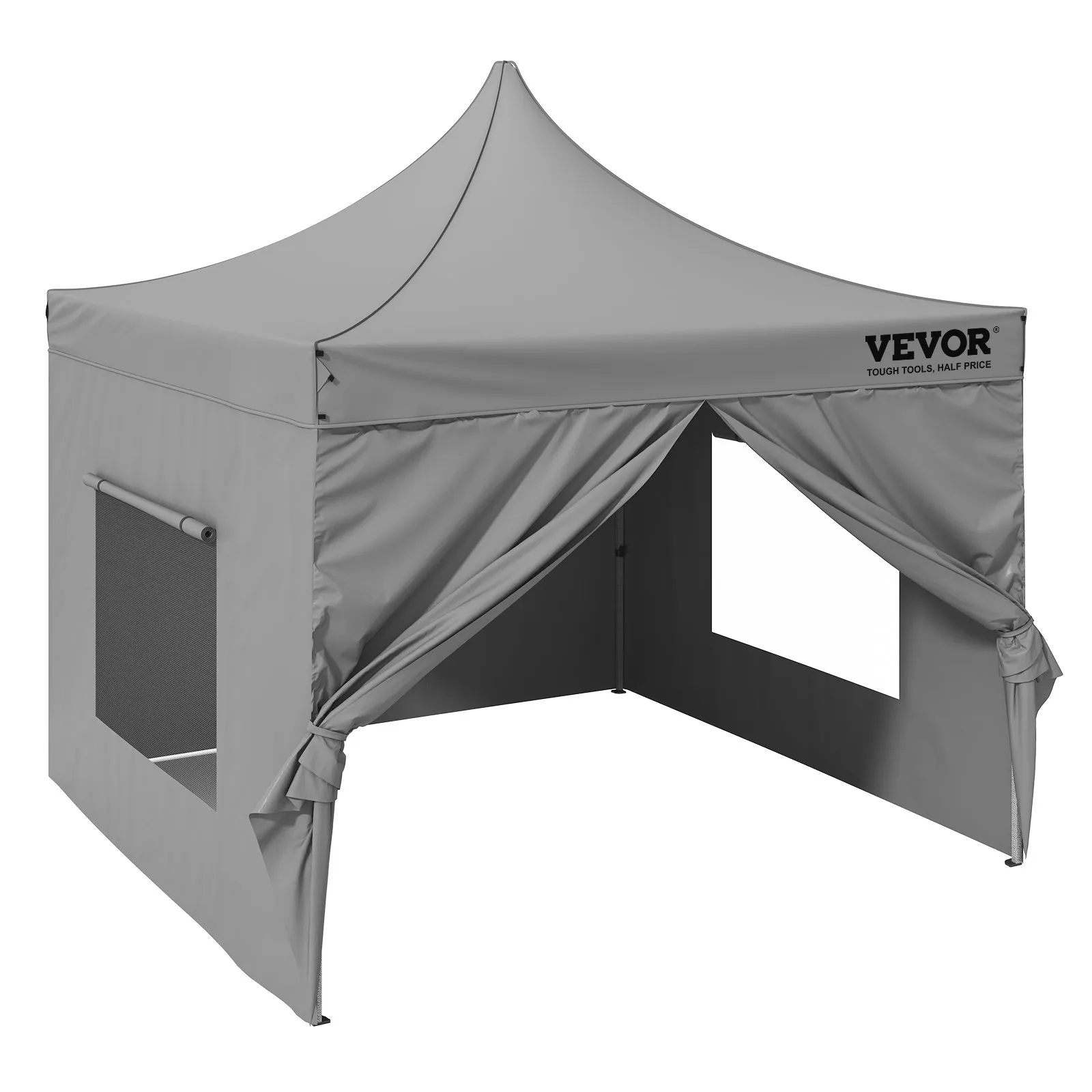 (FINAL PRICES ARE LOWER ON OUR SITE!) VEVOR 10x10 FT Pop up Canopy with Removable Sidewalls, Instant Canopies Portable Gazebo & Wheeled Bag, UV Resistant Waterproof, Enclosed Canopy Tent for Outdoor Events, Patio, Backyard, Party, Camping
