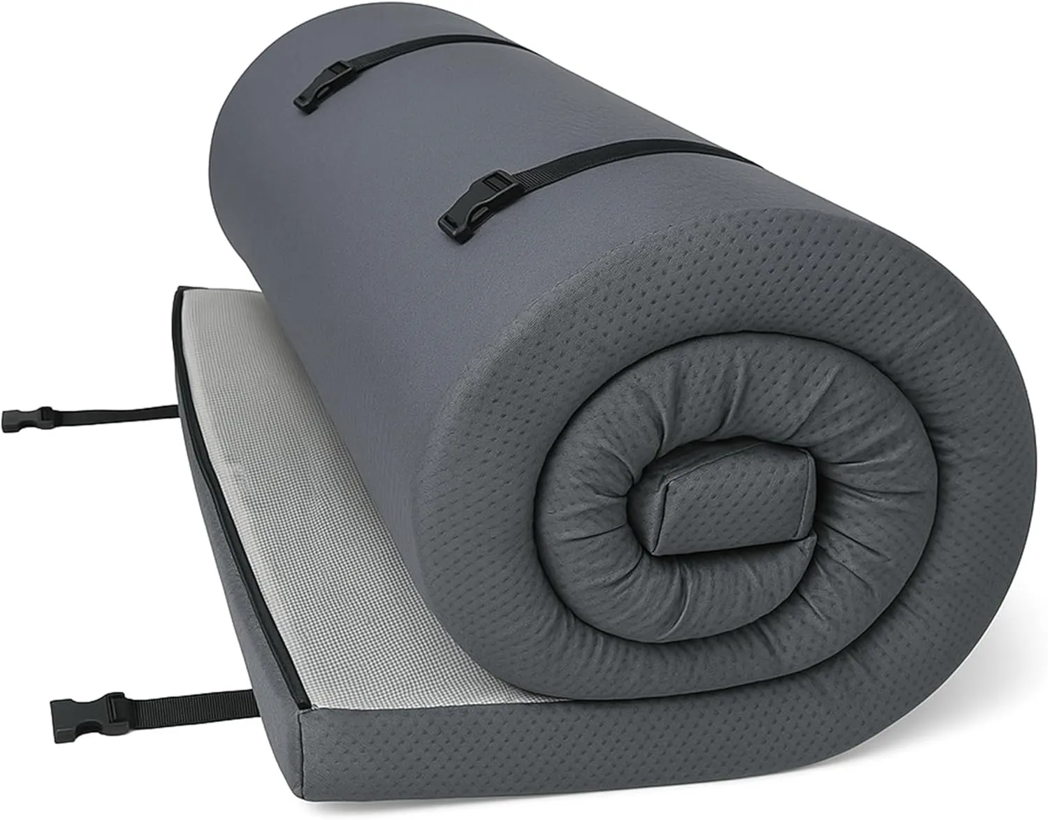 Foamma 4" x 26" x 72" Memory Foam Roll-Up Camping Mattress with Water Resistant Zipper Cover, Foldable and Portable for Camping, RV Bunk, Tent, Guest Bed, Outdoor and Dorm, CertiPUR-US Certified Foam