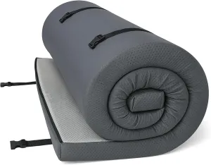 Foamma 4" x 26" x 72" Memory Foam Roll-Up Camping Mattress with Water Resistant Zipper Cover, Foldable and Portable for Camping, RV Bunk, Tent, Guest Bed, Outdoor and Dorm, CertiPUR-US Certified Foam