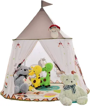 Foldable Kid Play Tent, Indian Cartoon Children Playhouse with Carrying Bag,Skin-Friendly Material Safety Certified, PoP Up Indoor and Outdoor Castle for Boys and Girls (Indian Horse)
