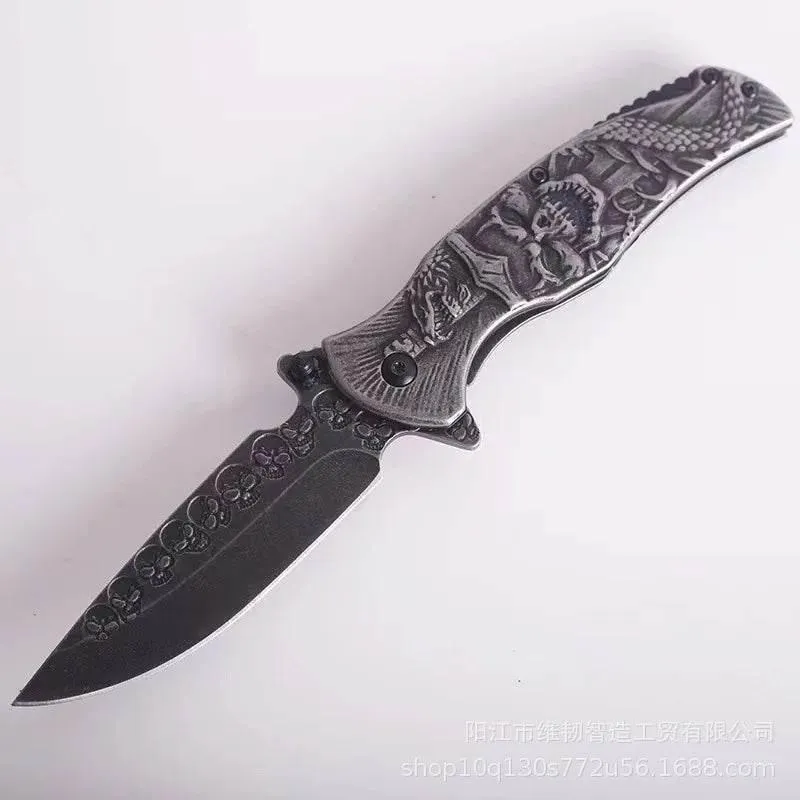 Foldable Tactical Skull Knife - Compact EDC Tool