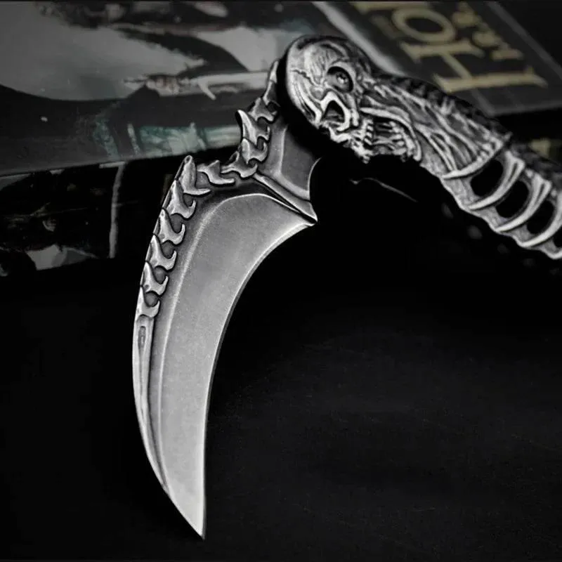 Foldable Tactical Skull Knife - Compact EDC Tool