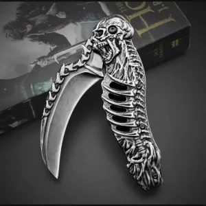 Foldable Tactical Skull Knife - Compact EDC Tool