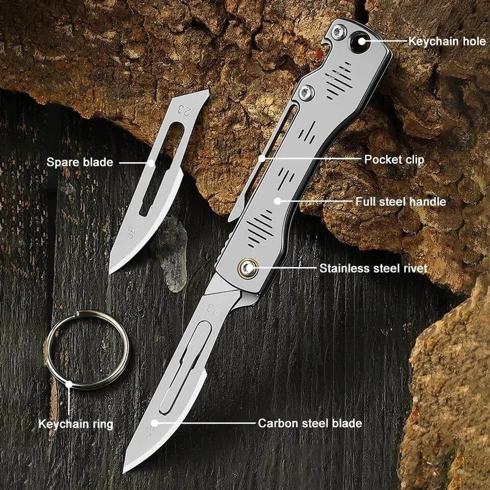 Folding Camping Knife - Stainless Steel Outdoor Tool