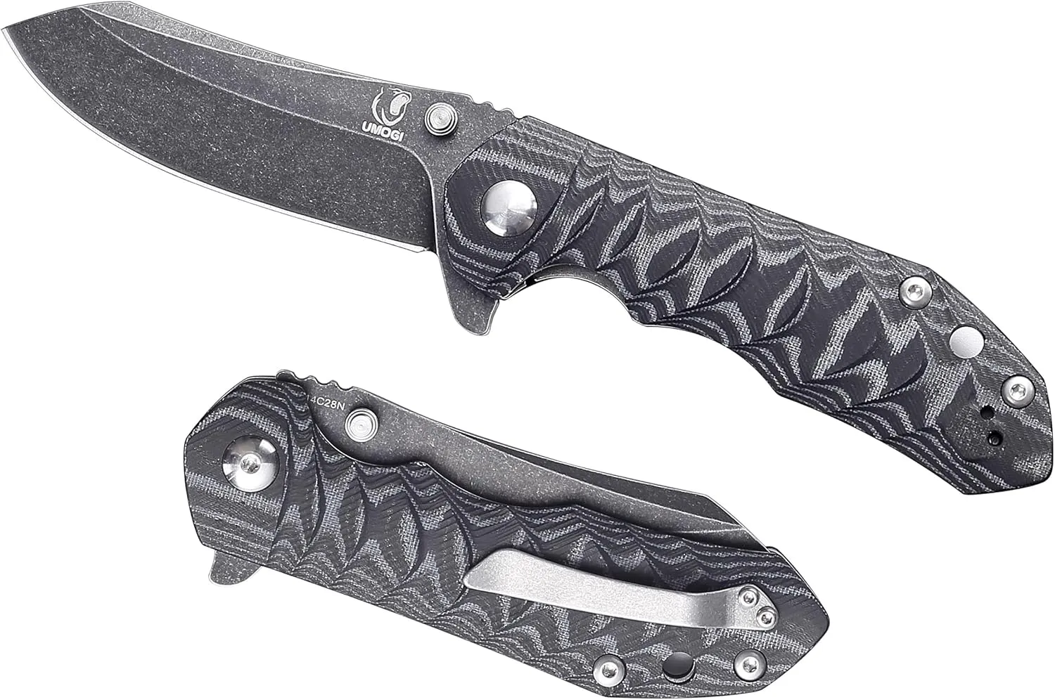 Folding Knife - 14C28N Blade, Linen Micarta Handle Safety Liner Lock - Outdoor Camping Hiking Knife, Father’s Day Men Husband Gifts. With Screwdriver for DIY