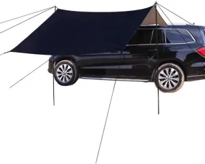 for Chrysler Sebring/Stratus/Valiant/Windsor/Town/Country MPV Camping Tarpaulin Car Awning Waterproof Hammock Rainproof Sunshade Rainproof Awning Outdoor,A Black-S