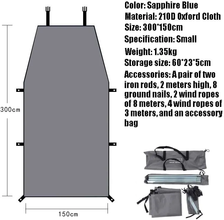 for Kia Cerato/Clarus/Joice/Magentis/Opirus/Pregio/Pride Camping Tarpaulin Car Awning Waterproof Hammock Rainproof Sunshade Rainproof Awning Outdoor,B Grey-S