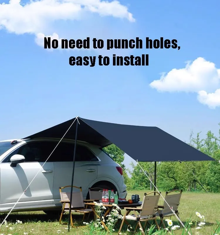 for Kia Cerato/Clarus/Joice/Magentis/Opirus/Pregio/Pride Camping Tarpaulin Car Awning Waterproof Hammock Rainproof Sunshade Rainproof Awning Outdoor,B Grey-S