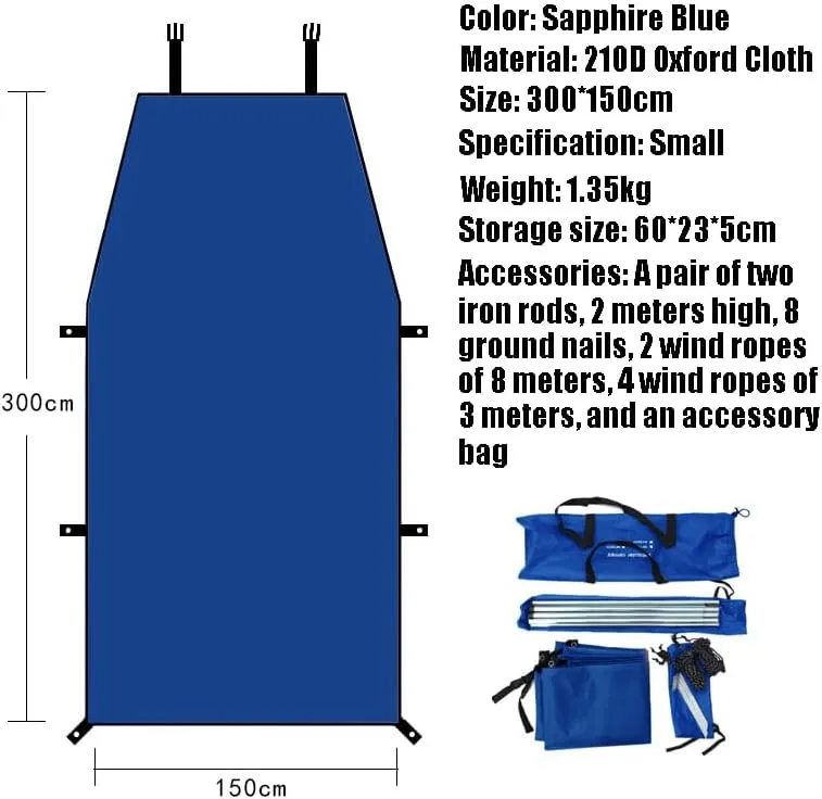 for Mazda CX-7/Demio/Premacy/RX-7/RX-8/Tribute Camping Tarpaulin Car Awning Waterproof Hammock Rainproof Sunshade Rainproof Awning Outdoor,C Blue-S