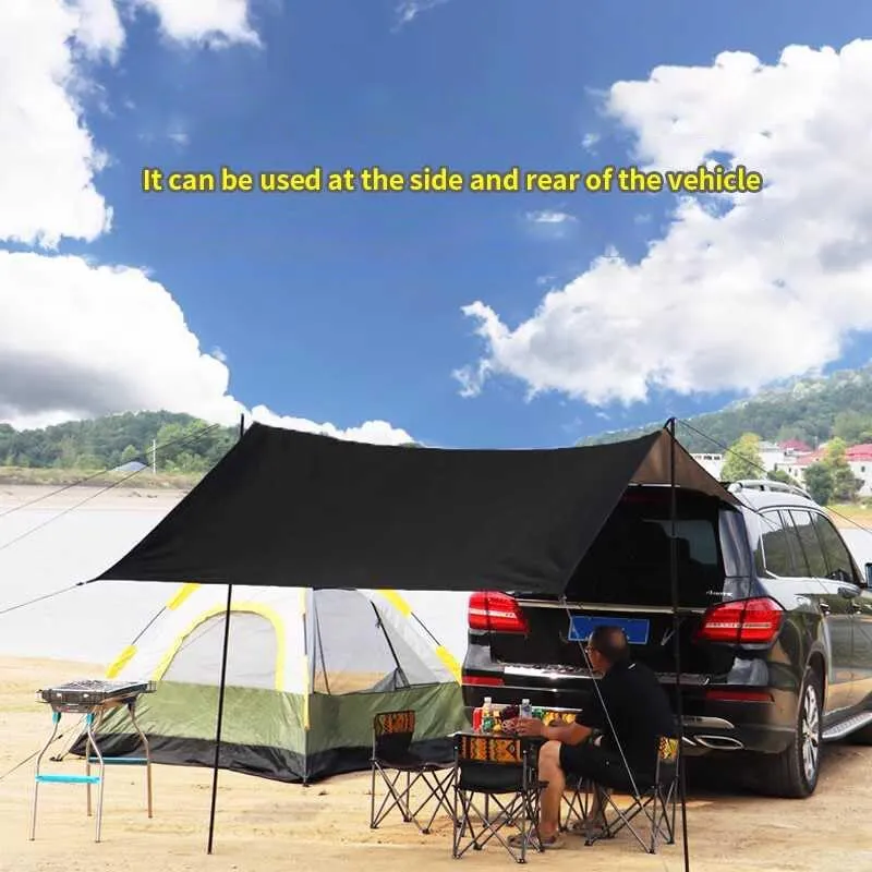 for NIO ES8/NIO ET5/NIO ET7/NIO ET9/NIO EP9 Camping Tarpaulin Car Awning Waterproof Hammock Rainproof Sunshade Rainproof Awning Outdoor,B Grey-S