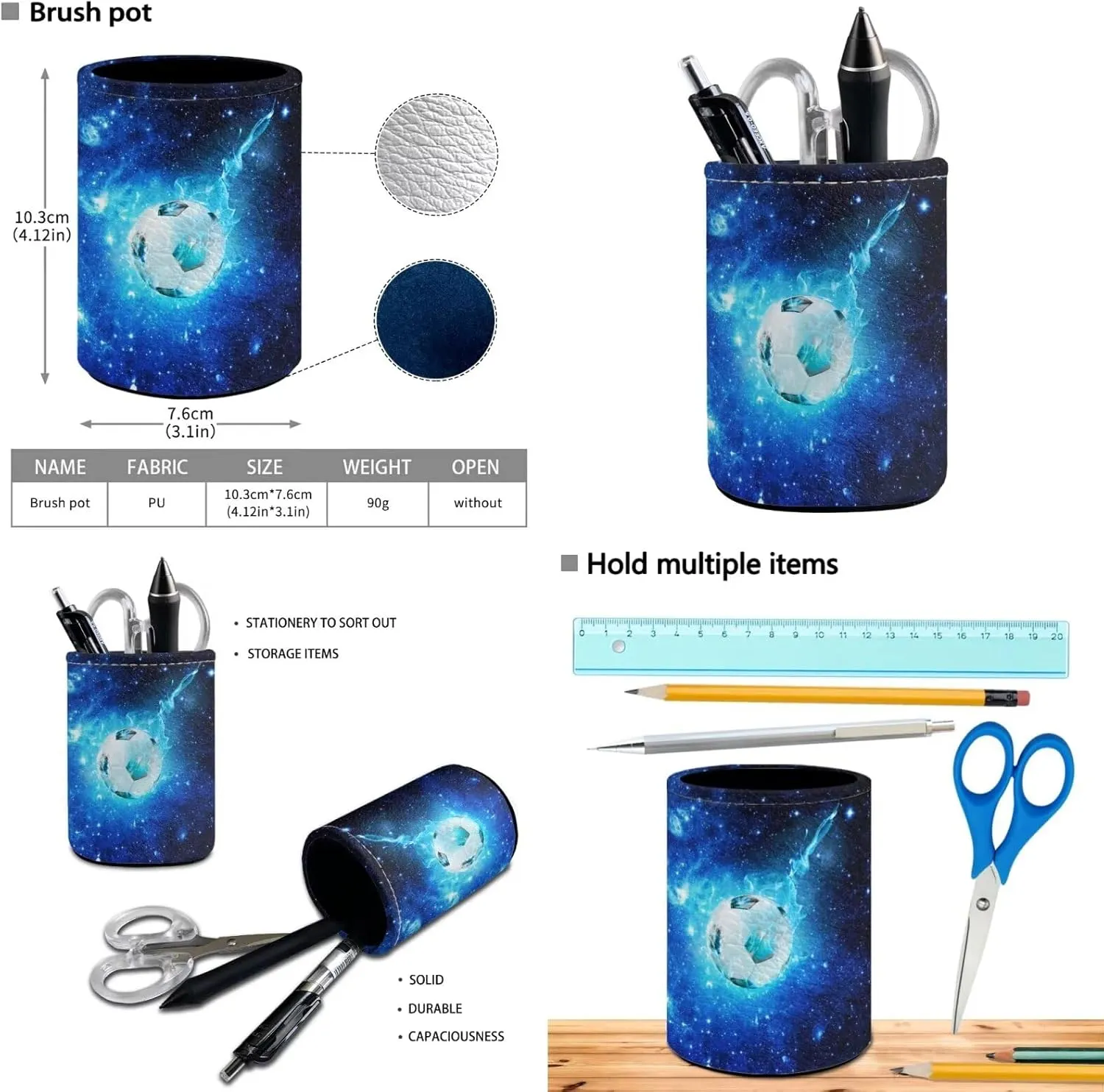 Galaxy Soccer Backpack for Boys Kids Backpack with Lunch Box Water Bottle Pouch and Pencil Cup 4PCS Bookbag Set for School Teens 17 inch Large School Bag with Side Pocket for Elementary Girls