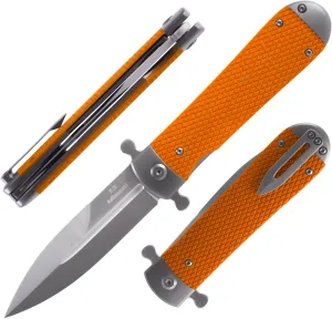 GANZO Firebird Adimanti Samson-OR Folding Pocket Knife Razor Sharp D2 Steel Blade Ergonomic G10 Anti-Slip Handle with Clip Hunting Fishing Camping Gear Outdoor Flipper EDC Pocket Knife (Orange)