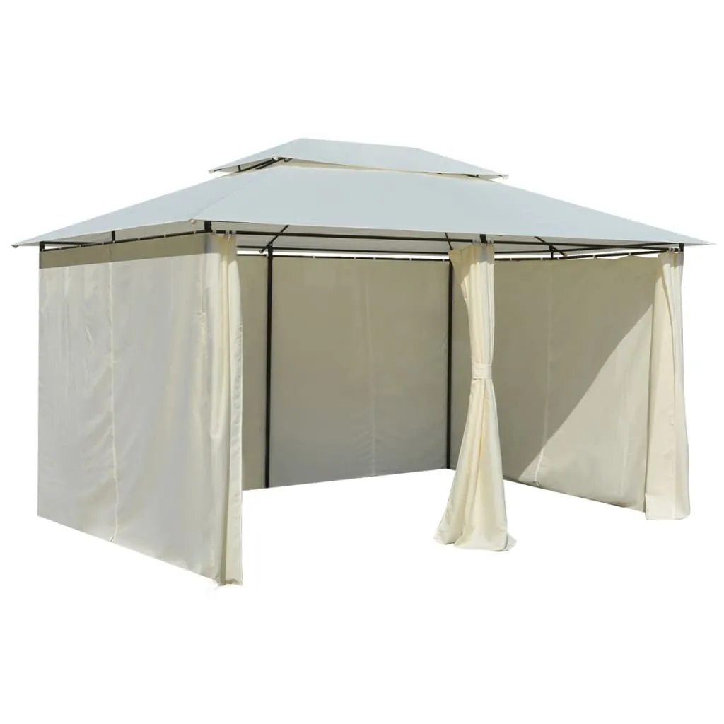 Garden Marquee with Curtains 157.5"x118.1" White