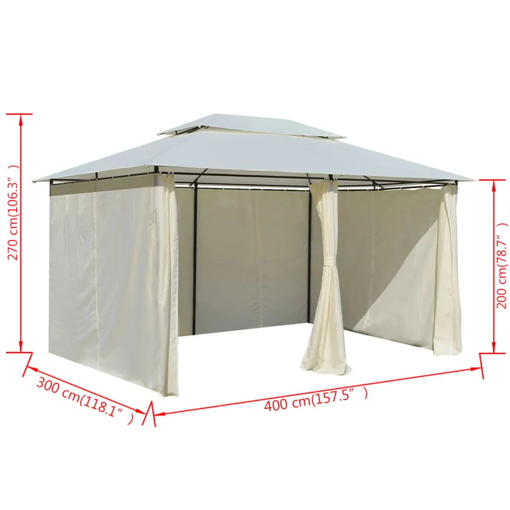 Garden Marquee with Curtains 157.5"x118.1" White
