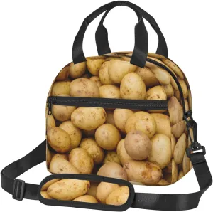 Garden Potatoes Print Lunch Bag Tote Reusable Lunch Box Container with Shoulder Strap Work Picnic Adult