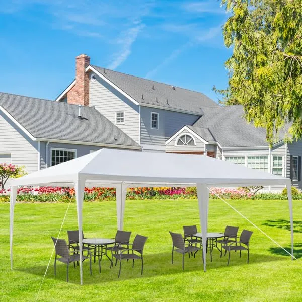 Generic 10/20/30ft Party Tent Wedding Patio Gazebo Outdoor Carport Canopy Shade with/Without Side Removable Walls, Party Wedding BBQ Events Tent (White,10x20ft (no Wall))