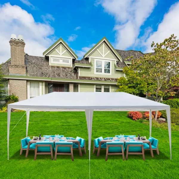 Generic 10/20/30ft Party Tent Wedding Patio Gazebo Outdoor Carport Canopy Shade with/Without Side Removable Walls, Party Wedding BBQ Events Tent (White,10x20ft (no Wall))